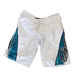 4/$24 O'Neill White and Blue Board Shorts / Swim Trunks Size 32